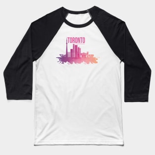 Toronto Watercolor Skyline Baseball T-Shirt